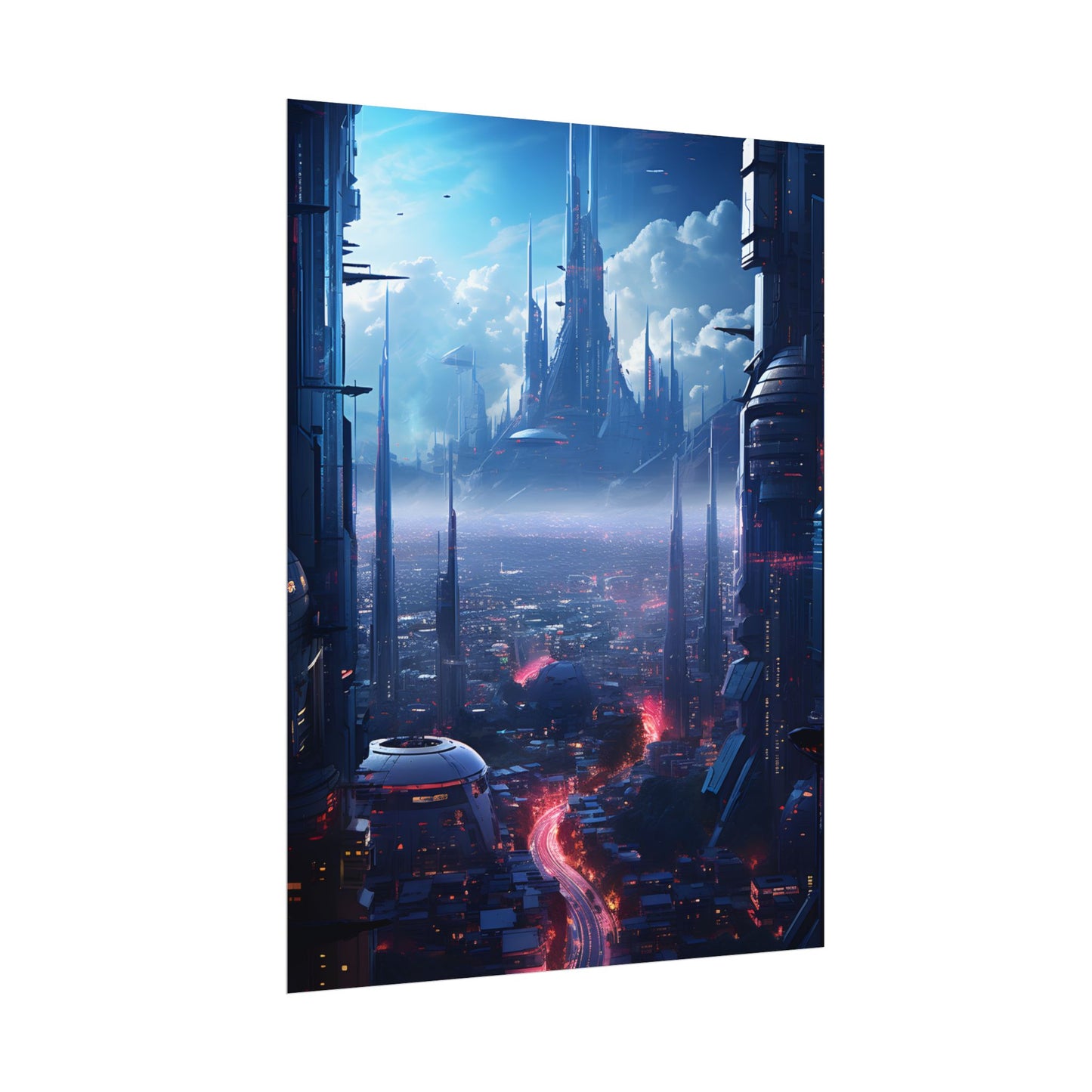 Cyberpunk Dystopia: Neon Cityscape Digital Artwork - Poster