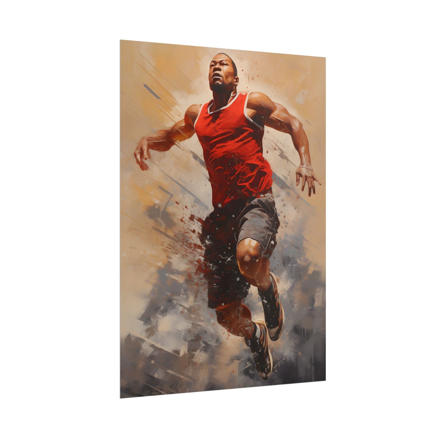 Passionate Athlete: Dedicated Sports Portrait - Poster