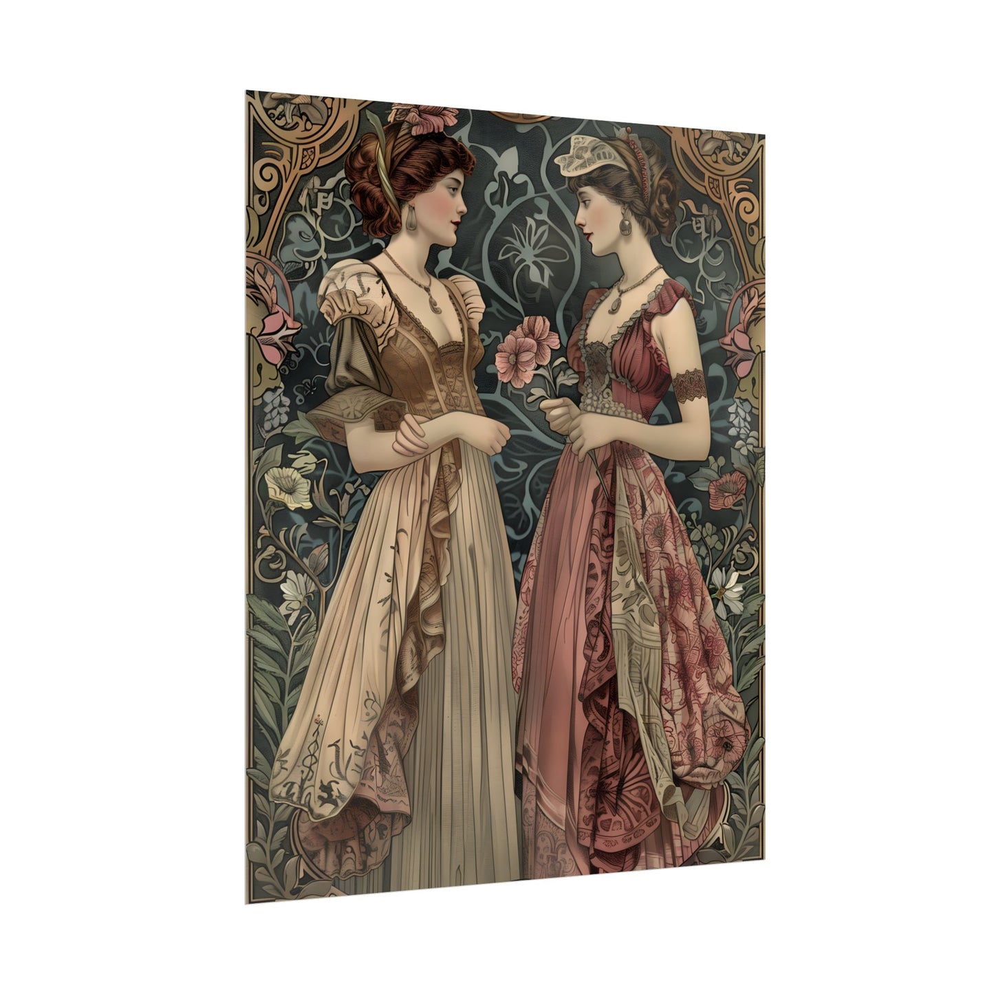 Women in Ornate Attire: Formal Primrose Ceremony - Poster