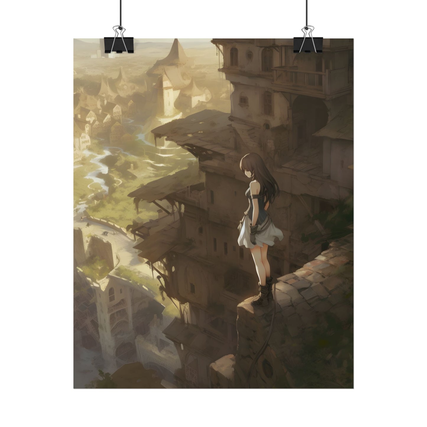 Anime Bird in Flight: Feathered Friend Soaring Through Air - Poster