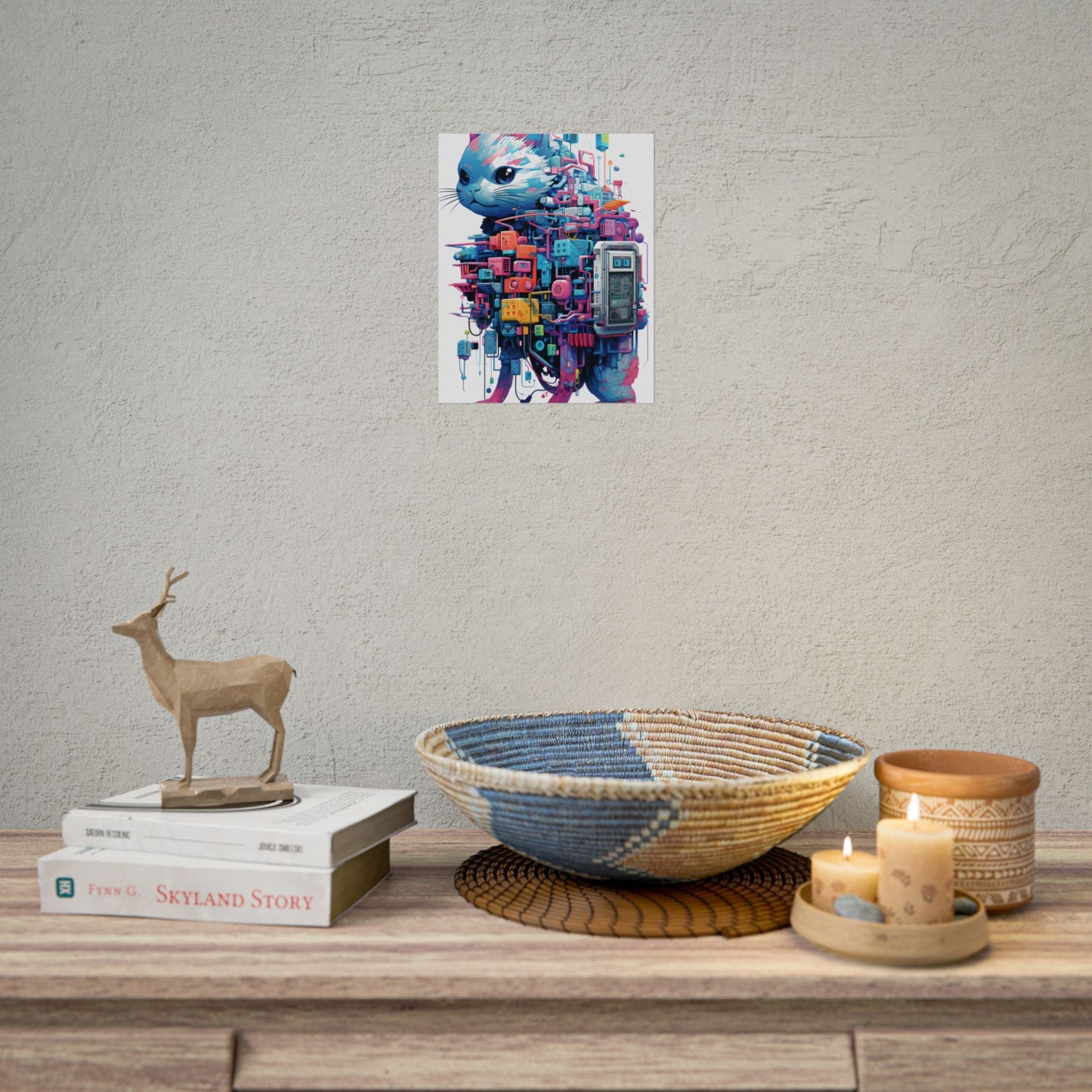 Whimsical Pixelated Cyber Pet: Retro-Style Digital Art - Poster