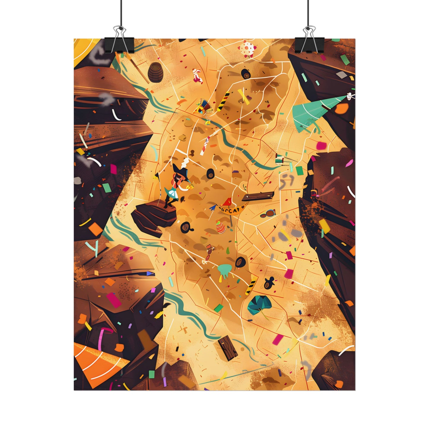 Whimsical Illustration: Classic Facial Features - Poster