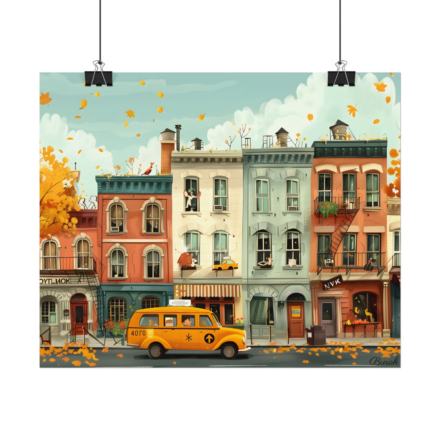 Whimsical Yellow Dream: A Captivating Illustration - Poster