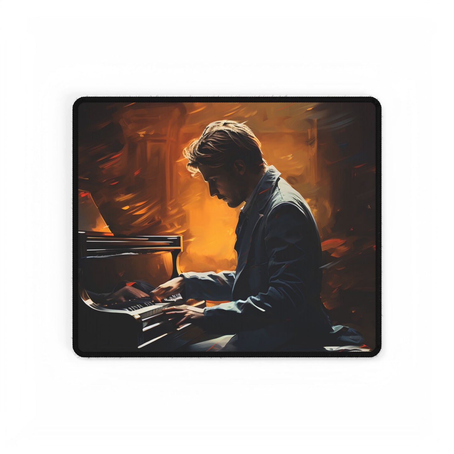 Mysterious Piano Portrait: A Dramatic Musical Masterpiece - Desk Mat