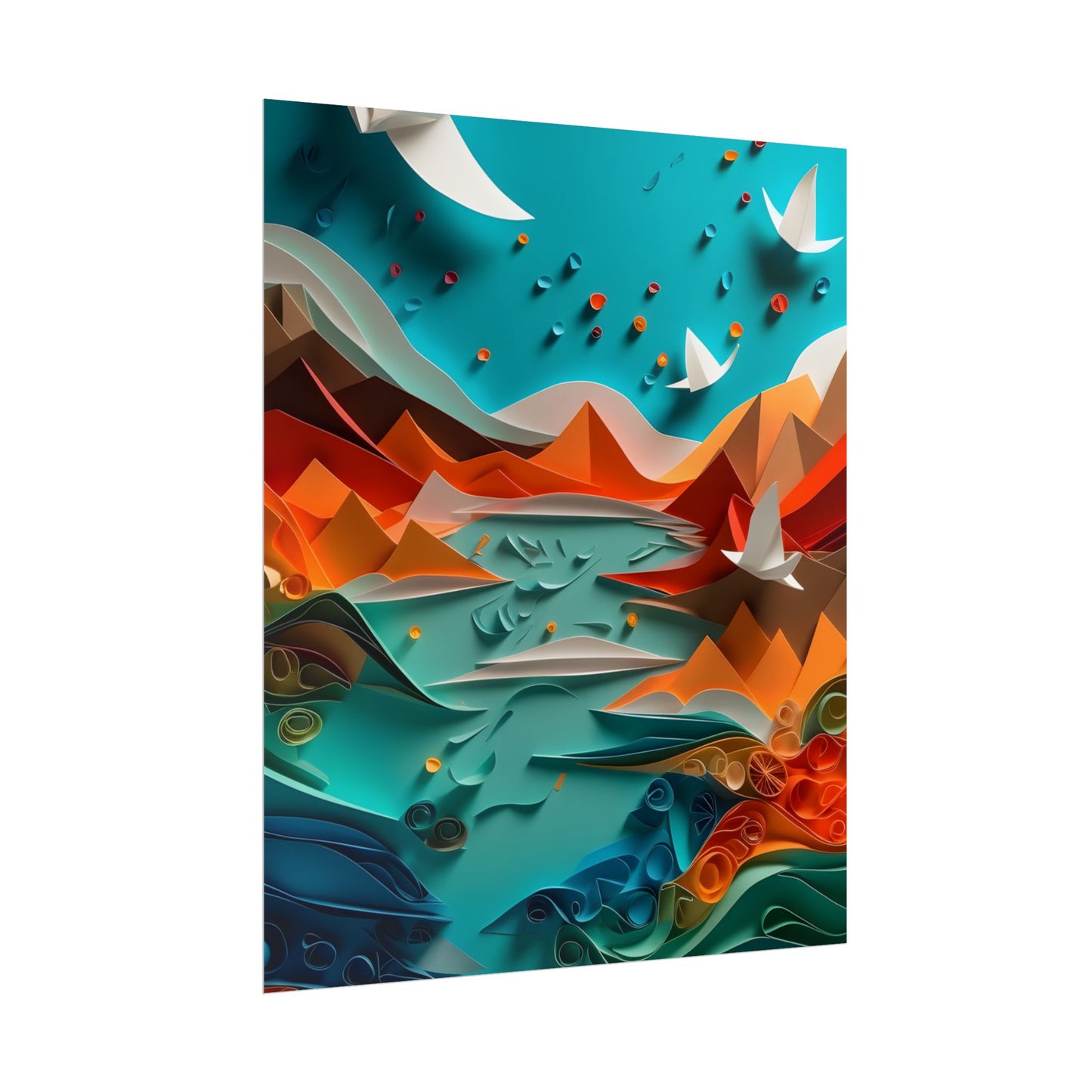 Abstract Geometric Art: Colorful Shapes in Harmony - Poster