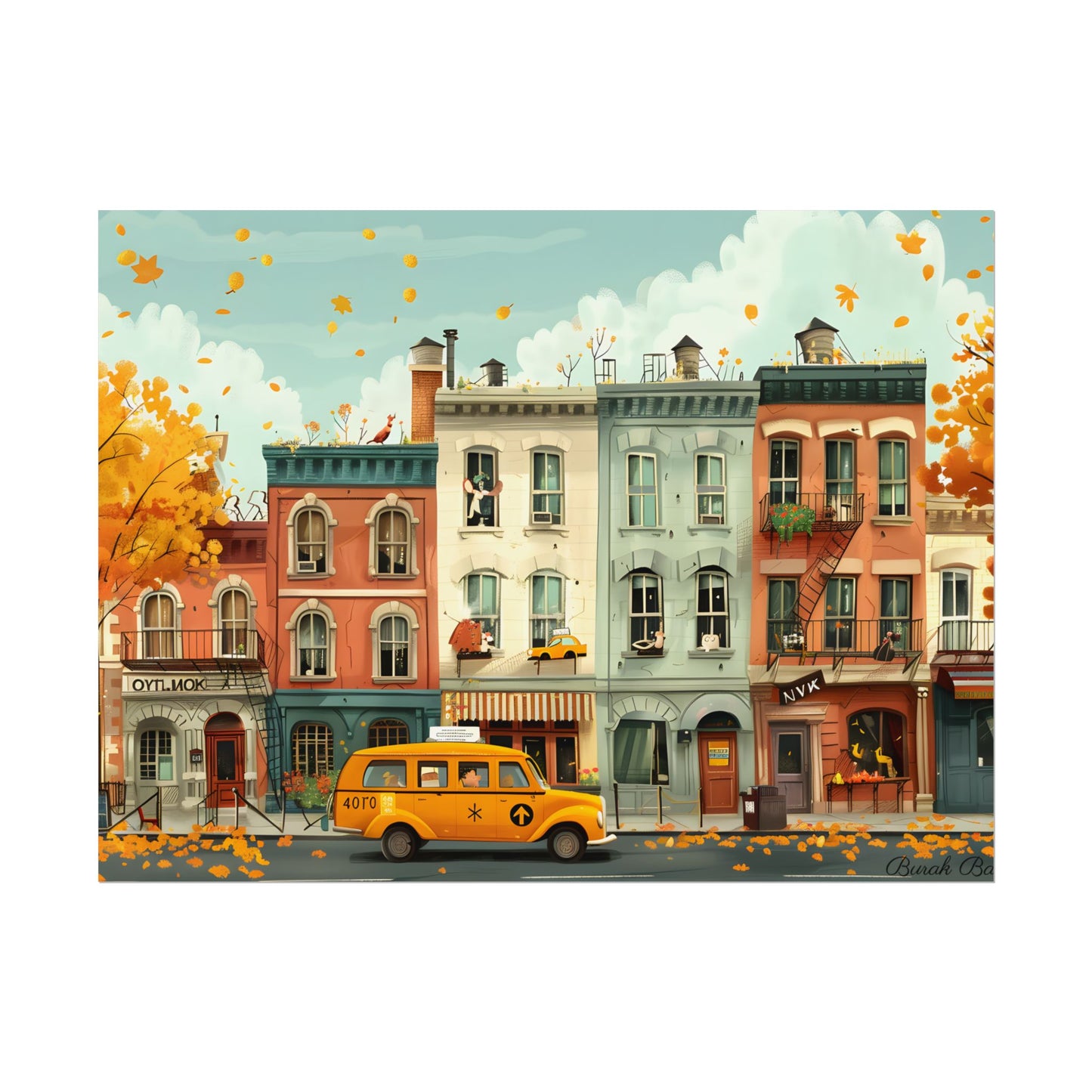 Whimsical Yellow Dream: A Captivating Illustration - Poster