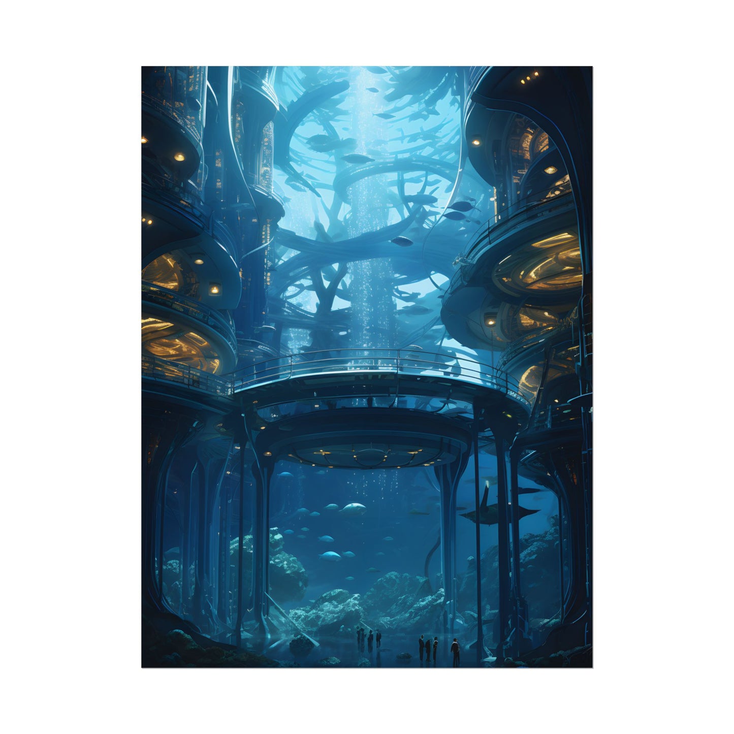 Advanced Underwater City: Visionary Metropol in the Future - Poster