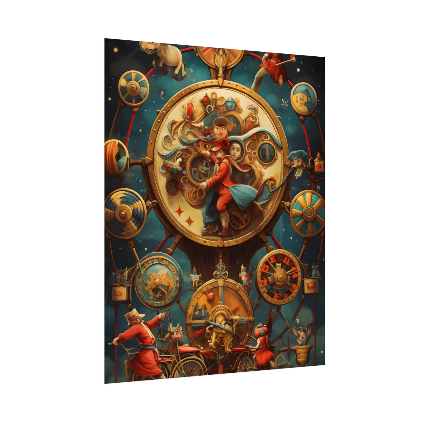 Whimsical Clockwork Circus: Fantastical Mechanical Art - Poster