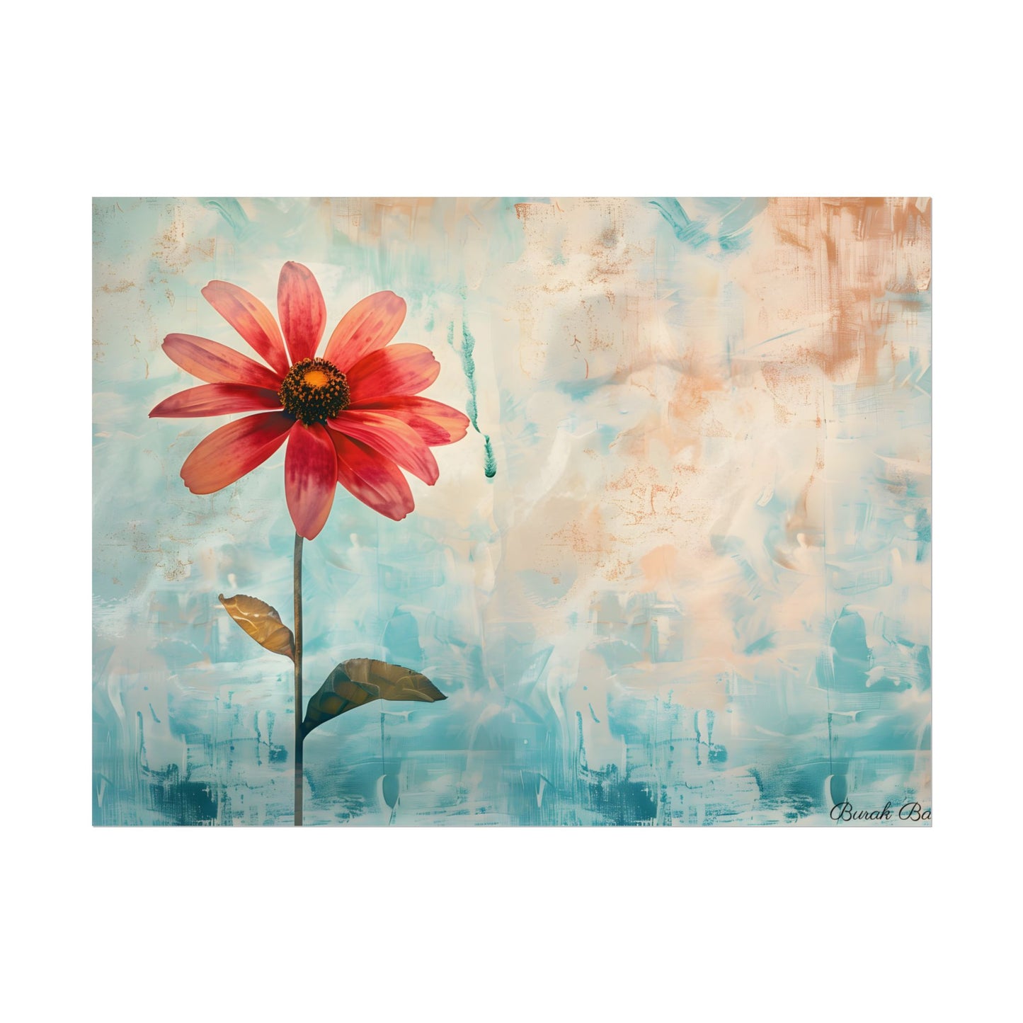 Blooming Growth: Whimsical Floral Art - Poster