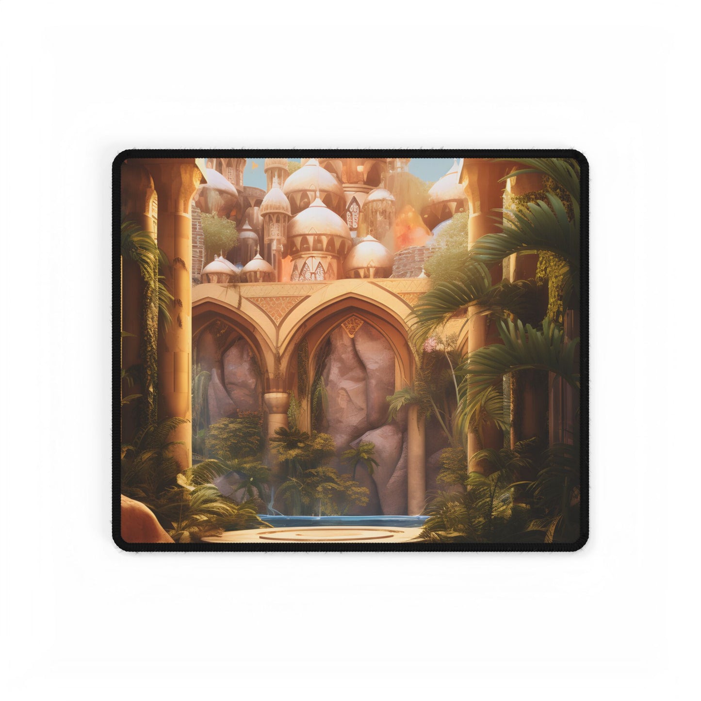 Mythical Desert Oasis: Arabian Nights Inspired Artwork - Desk Mat