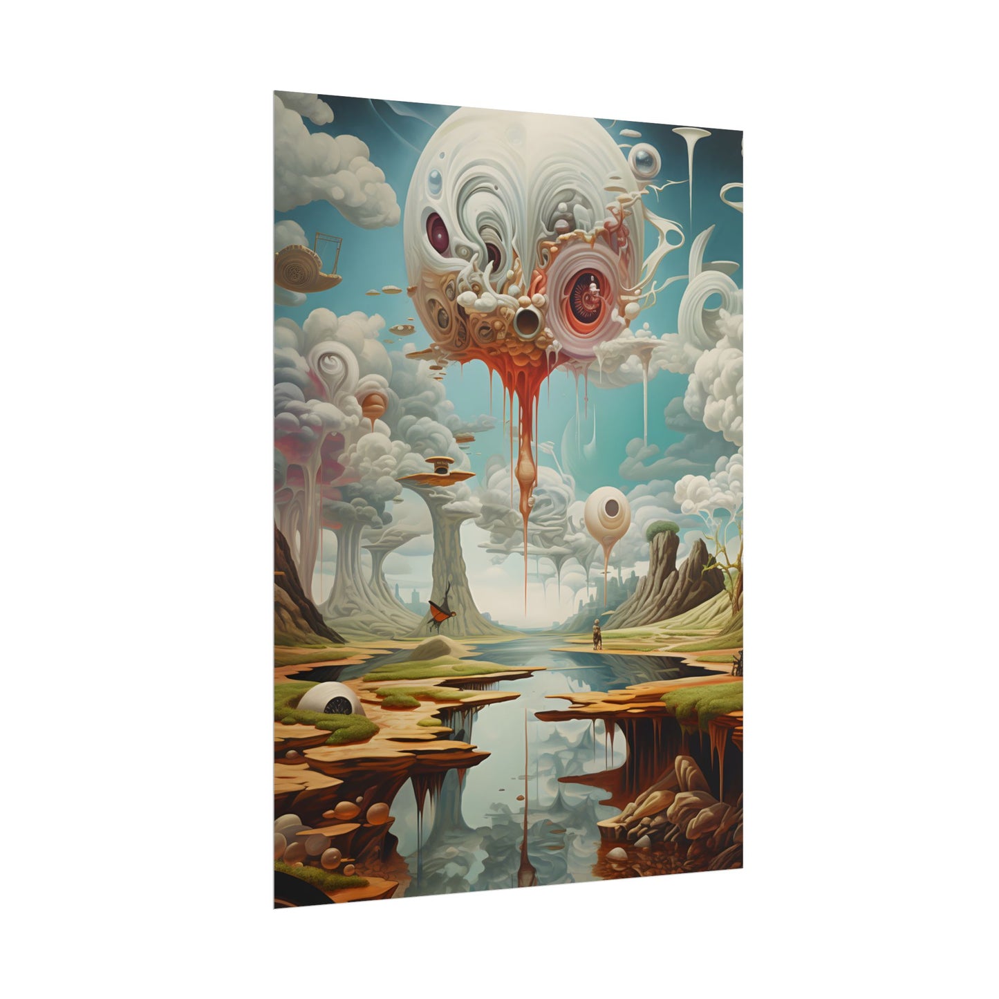 Surreal Dreamscapes: Psychedelic Rock Formation Artwork - Poster