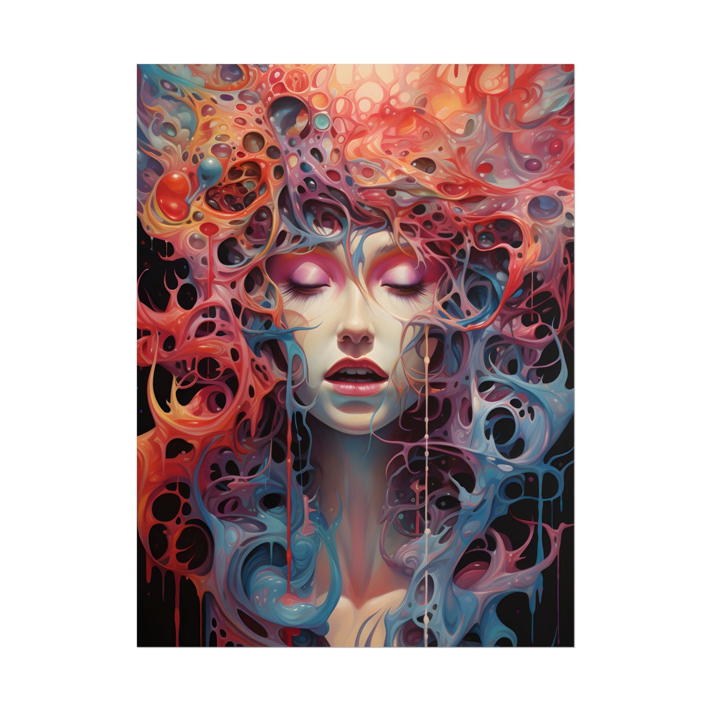 Tears in Reality: Surreal Portals Digital Art - Poster