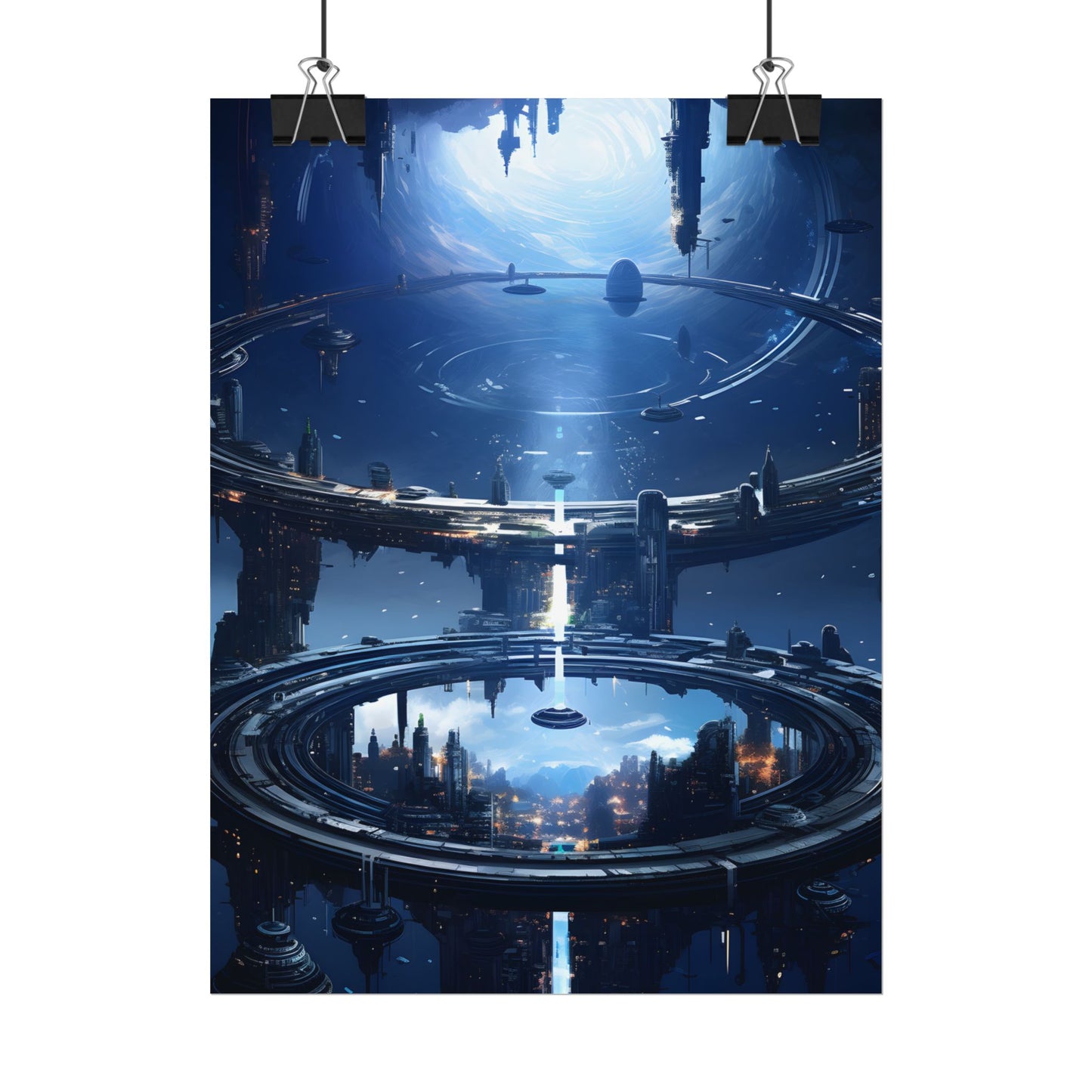 Aetherial Space Station: Massive, Futuristic Space Station in Orbit - Poster