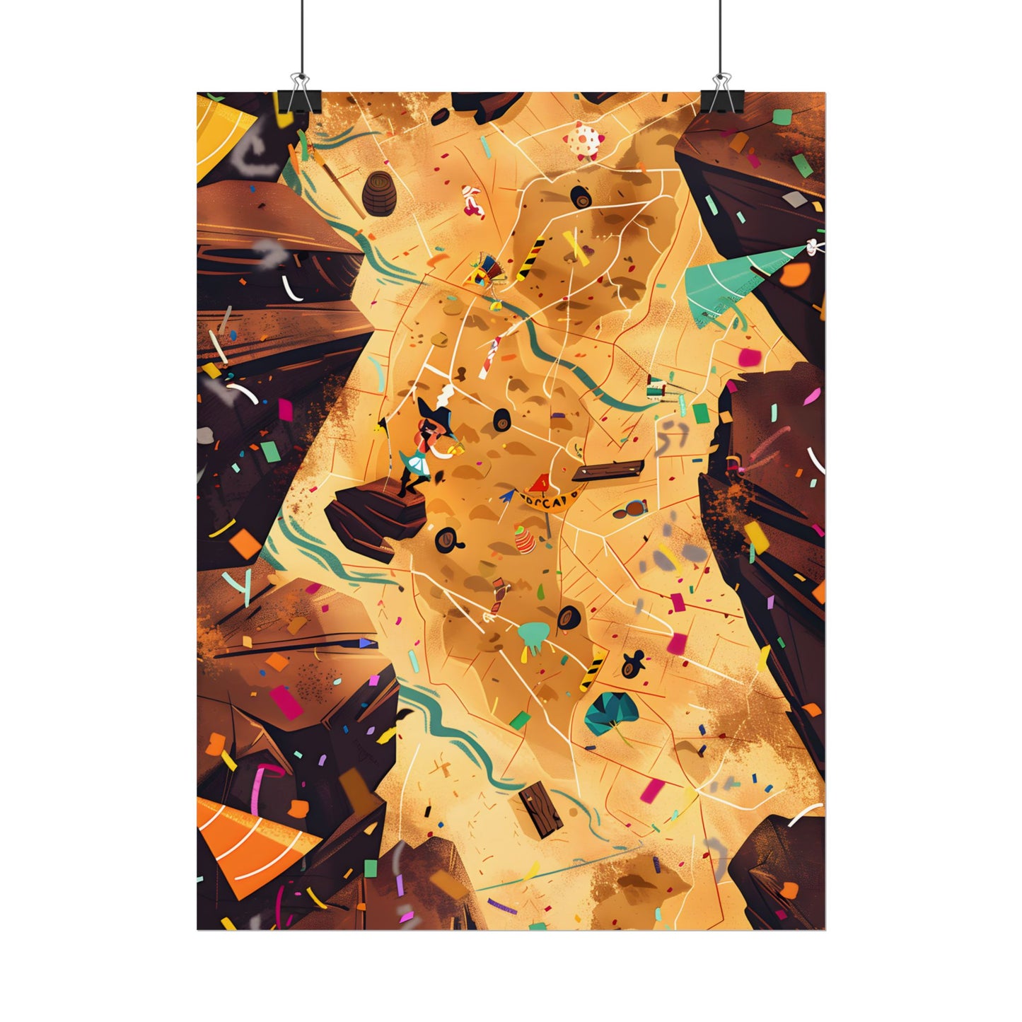 Whimsical Illustration: Classic Facial Features - Poster