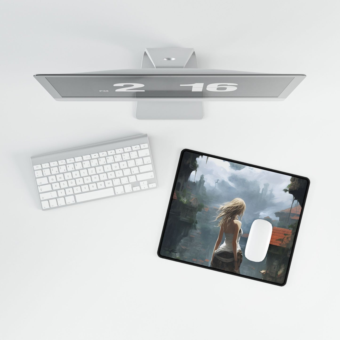 Anime Blonde Warrior: Birds in Flight - Desk Mat