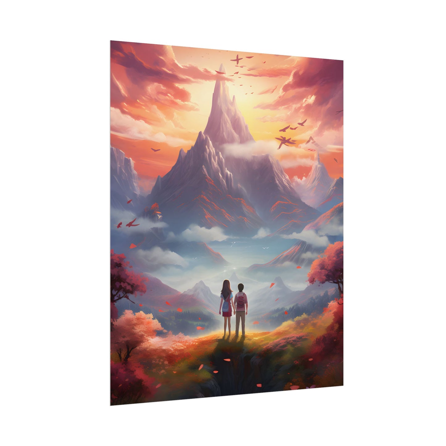 Peaceful Meadow: Children's Serene Moment - Poster