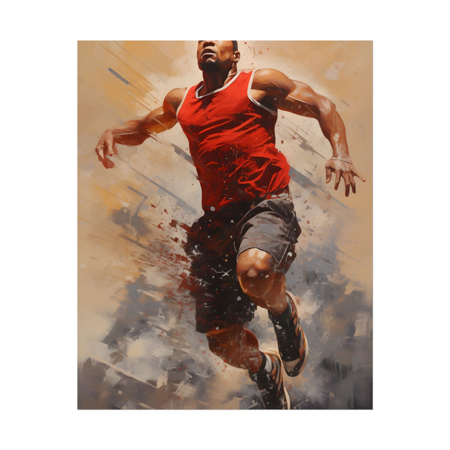 Passionate Athlete: Dedicated Sports Portrait - Poster