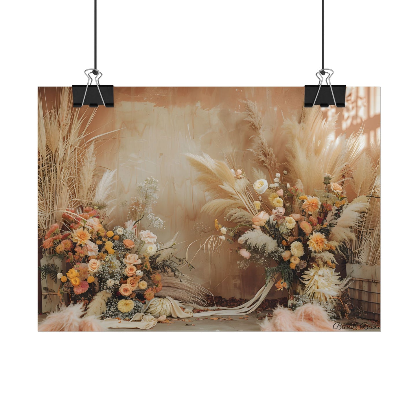 Whimsical Floral Pampas Find: Explore Calming Artwork - Poster