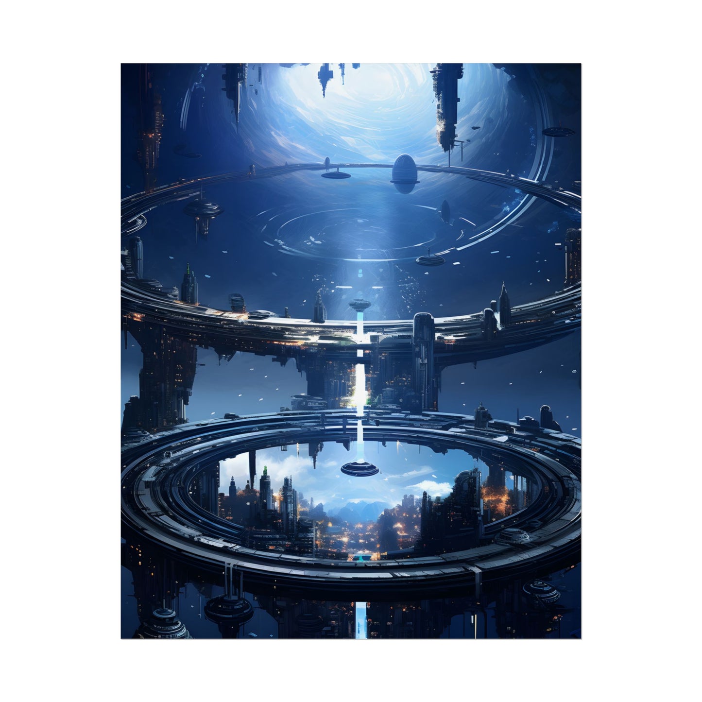 Aetherial Space Station: Massive, Futuristic Space Station in Orbit - Poster