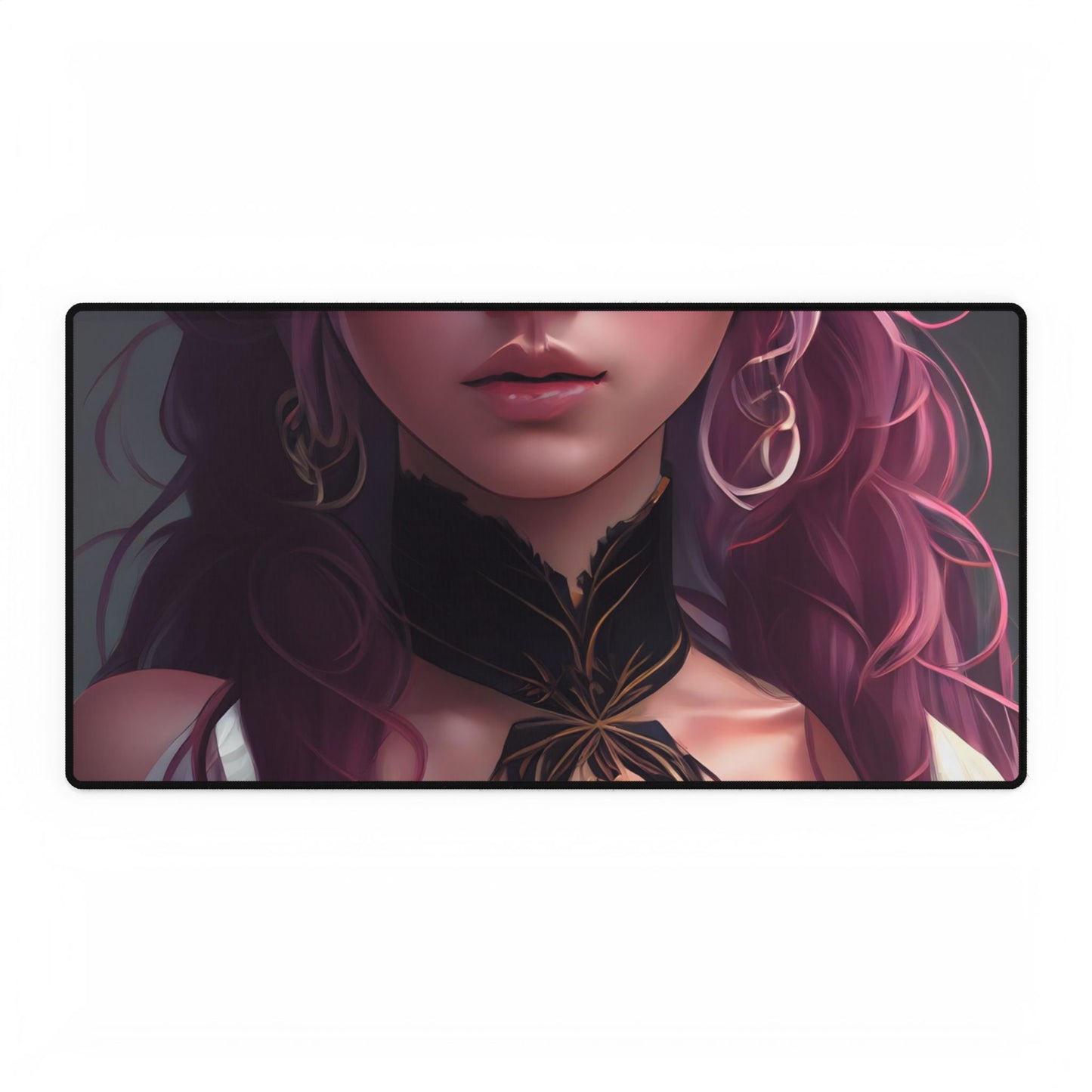Astonishing Empowered Goddess: Pink Hair Portrait in Dreamscape - Desk Mat