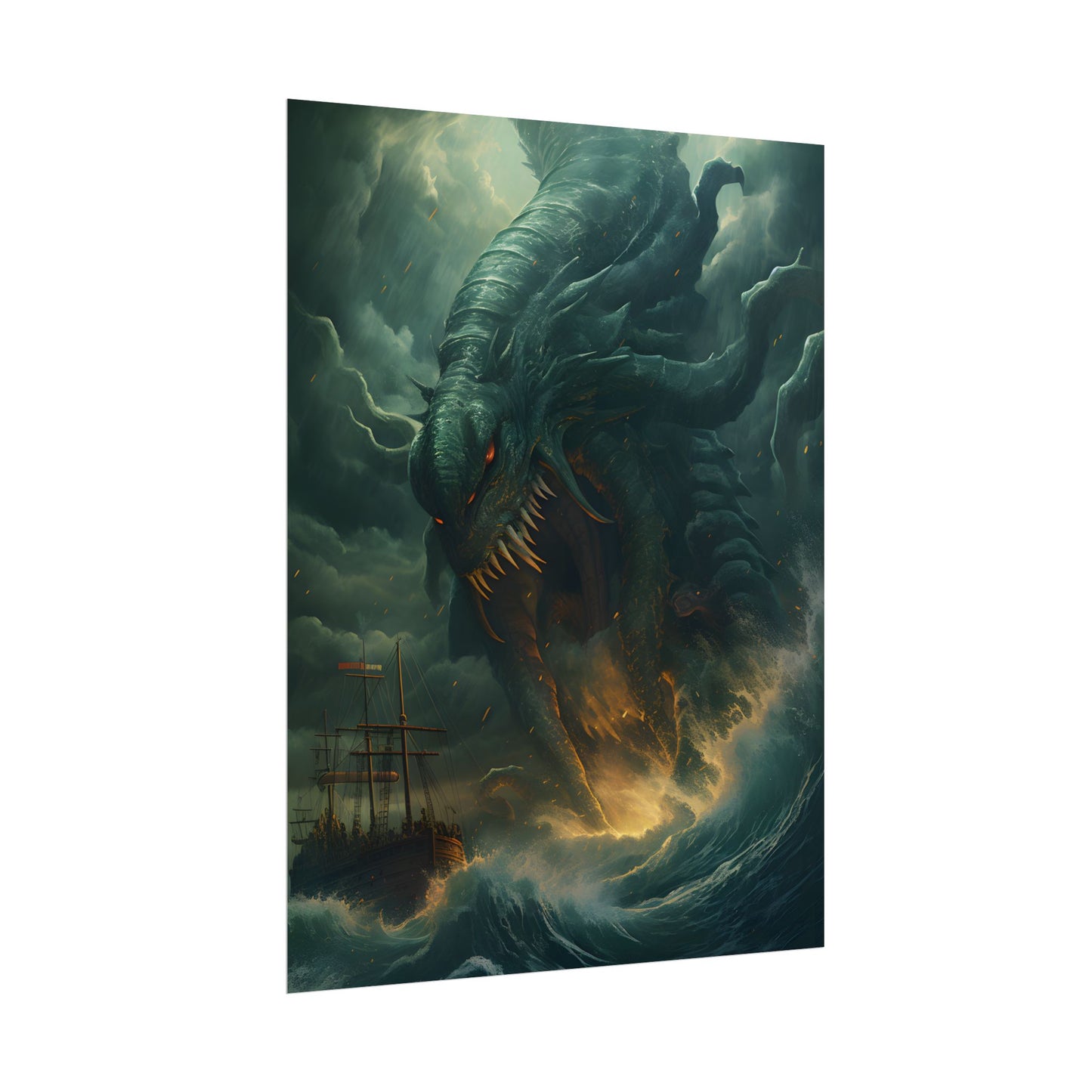 Ancient Sea Monsters: Mythical Marine Reptile Artwork - Poster