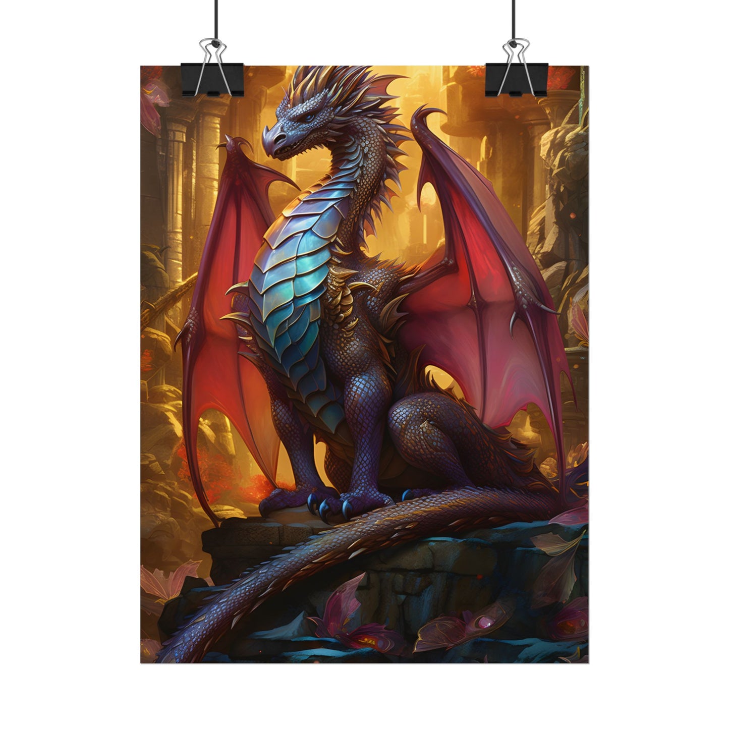 Ancient Dragon Guardian: Fantasy Artwork - Dragon Art - Poster