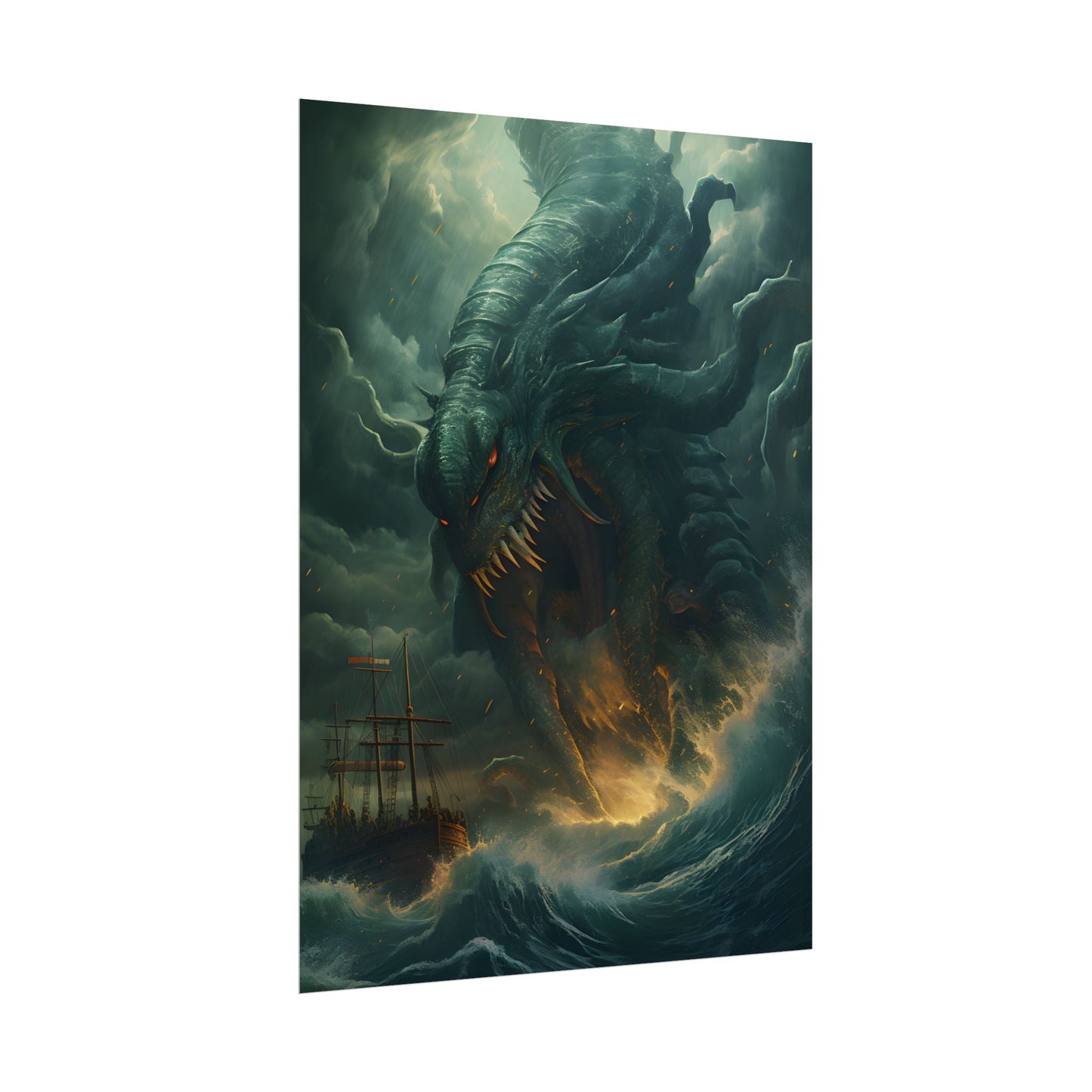 Ancient Sea Monsters: Mythical Marine Reptile Artwork - Poster