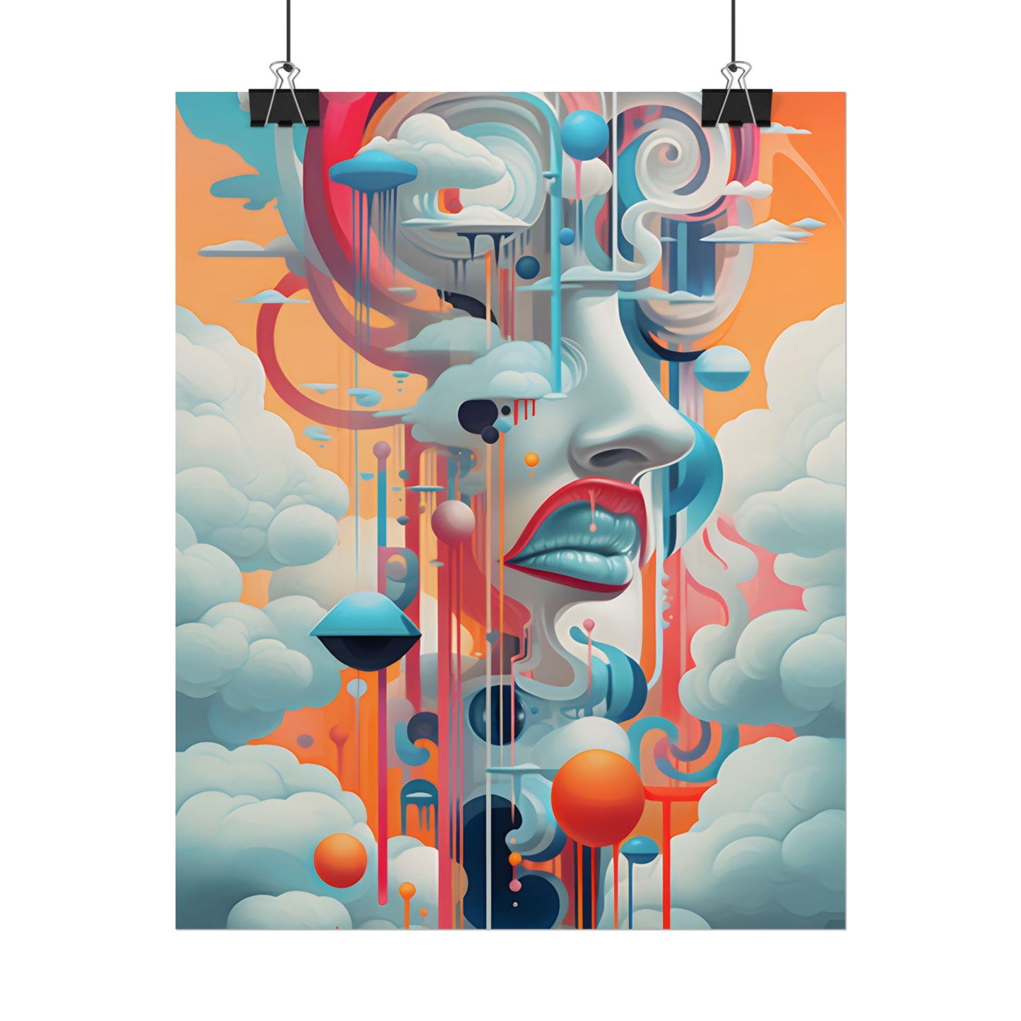 Abstract Digital Art: Dynamic Geometric Dreamspace - Poster
