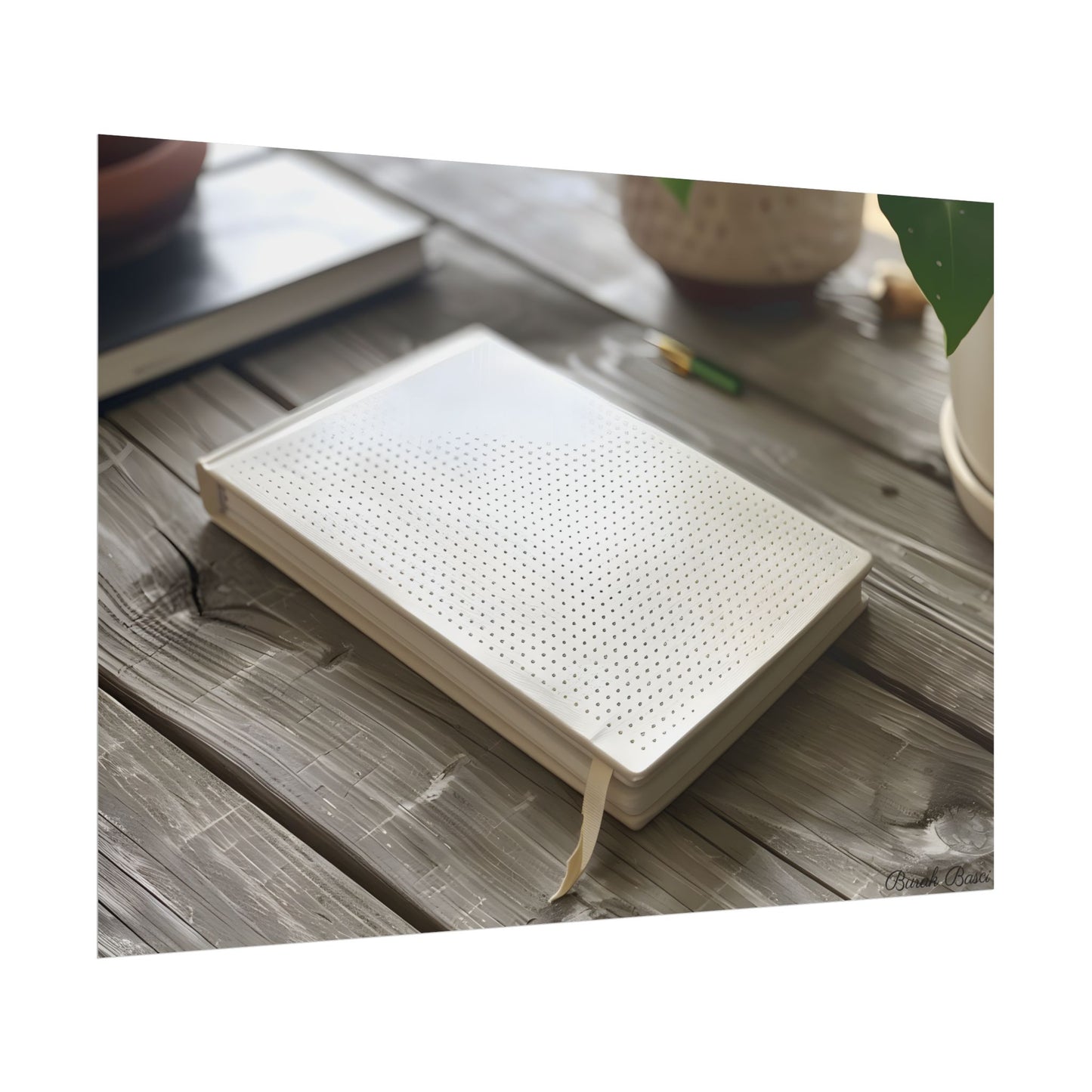 Minimalist Notebook: Embossed Dot Pattern Art - Poster