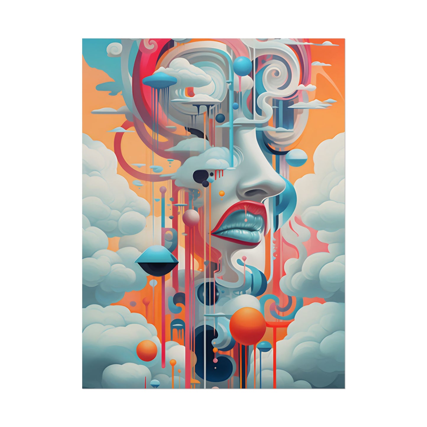 Abstract Digital Art: Dynamic Geometric Dreamspace - Poster