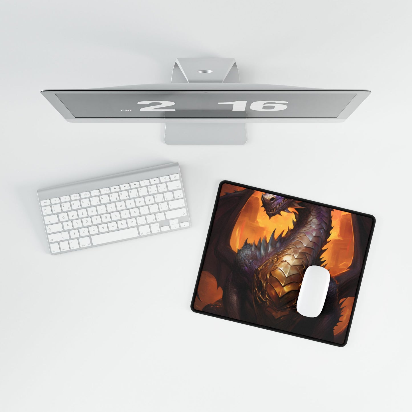 Fantasy Dragon's Treasure: Majestic Guardian - Desk Mat