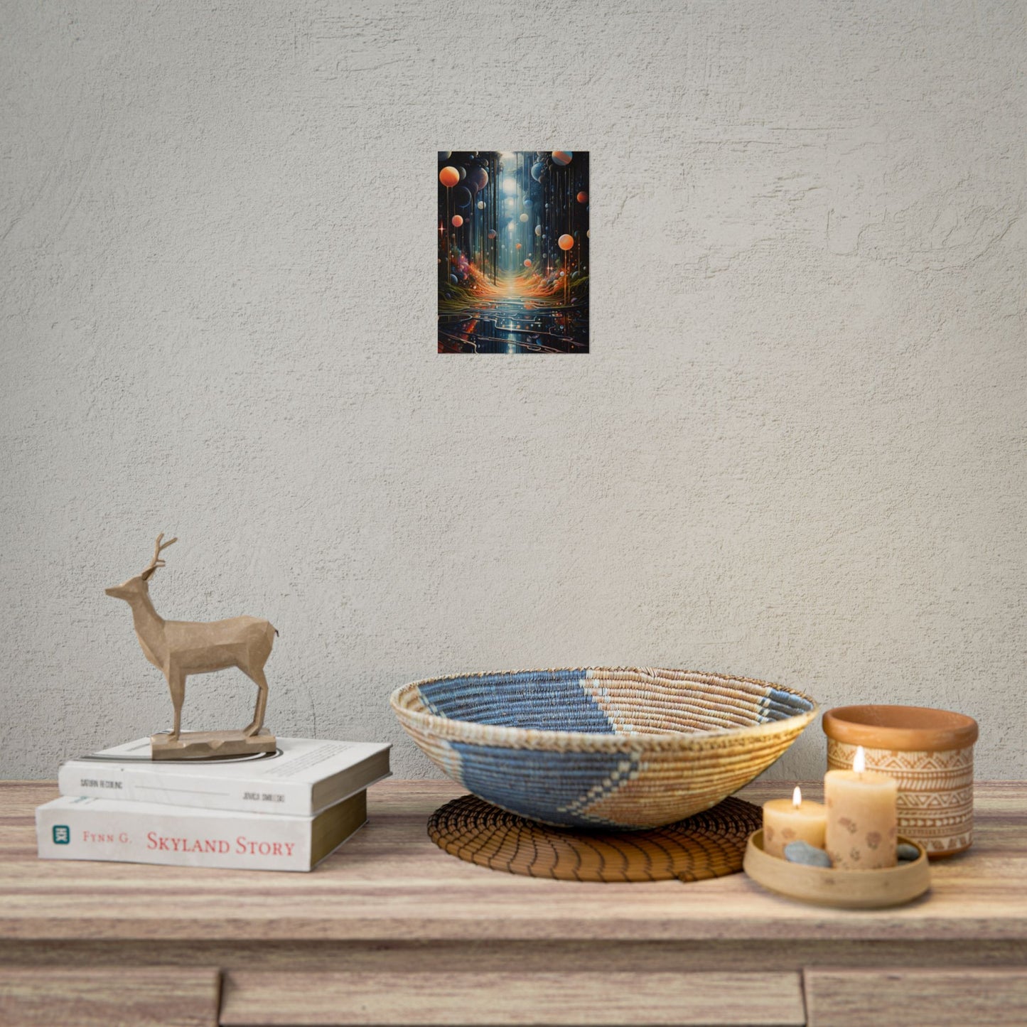 Vibrant Celestial Art Gallery: Otherworldly Landscape - Poster