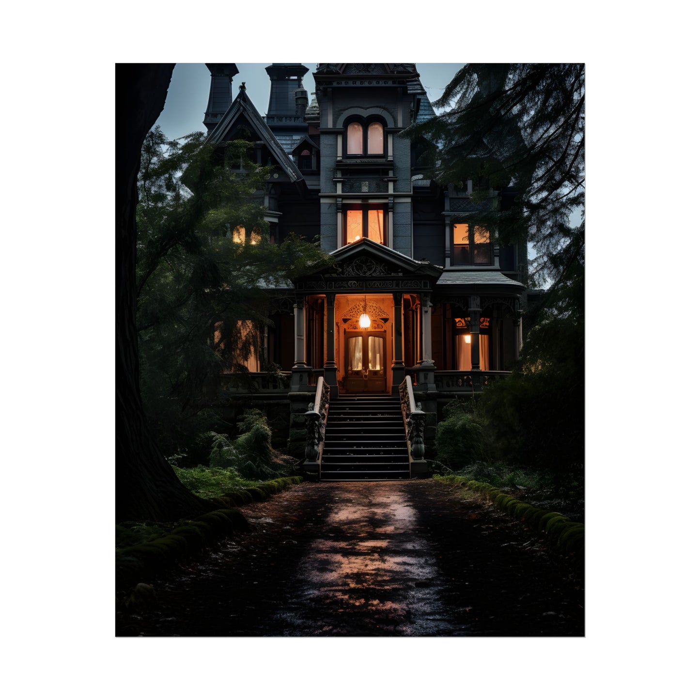 Haunted Mansion Abode: Spooky Victorian Atmosphere - Poster