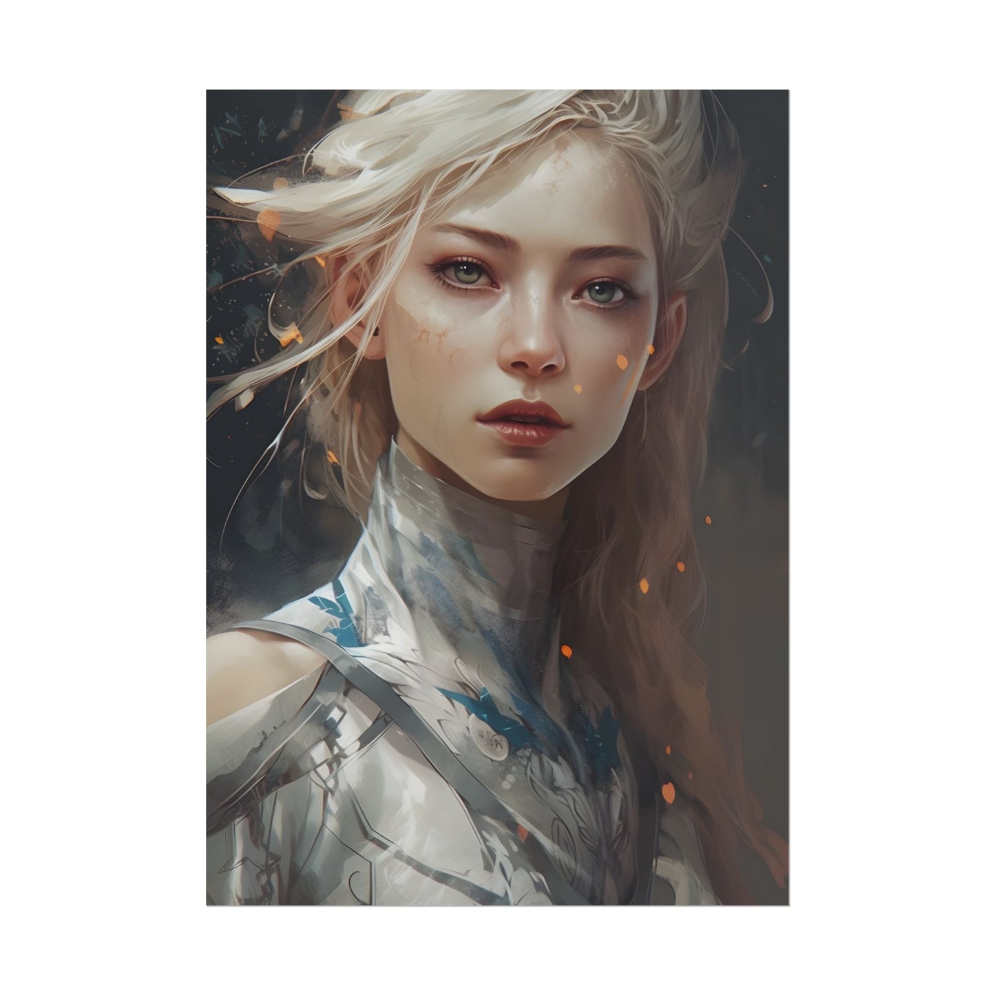 Astonishing Blonde Portrait: Capturing Intensity in Art - Poster