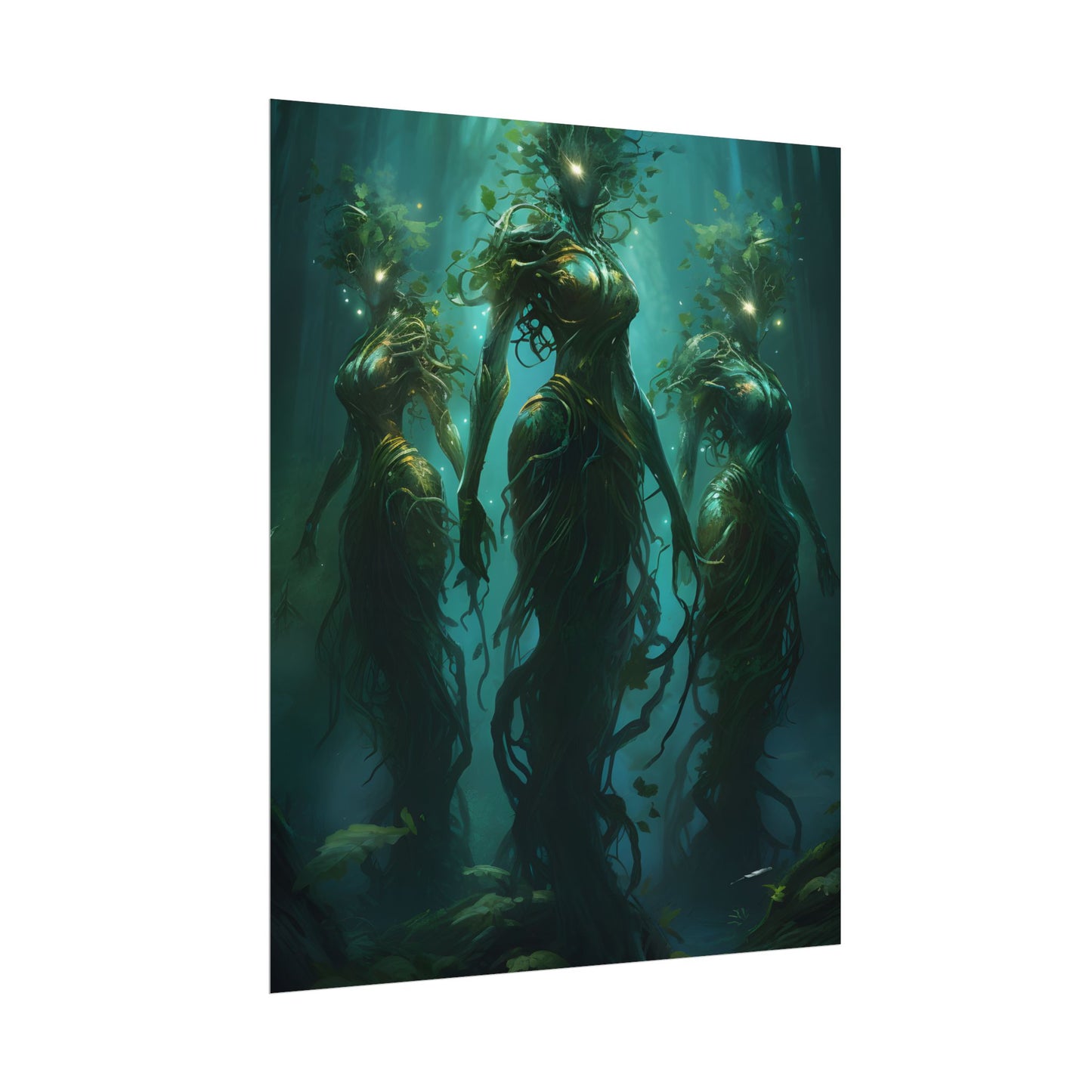 Mystical Forest Ancient Tree: Serene Nature Art - Poster