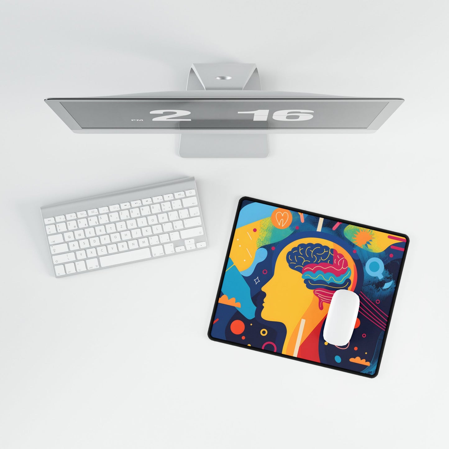 Vibrant Growth Mindset: Inspirational Quote on a Colorful Background - Desk Mat
