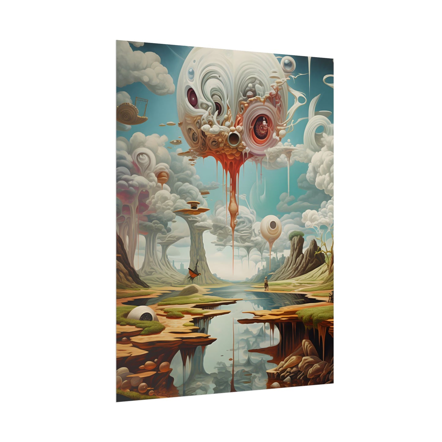 Surreal Dreamscapes: Psychedelic Rock Formation Artwork - Poster