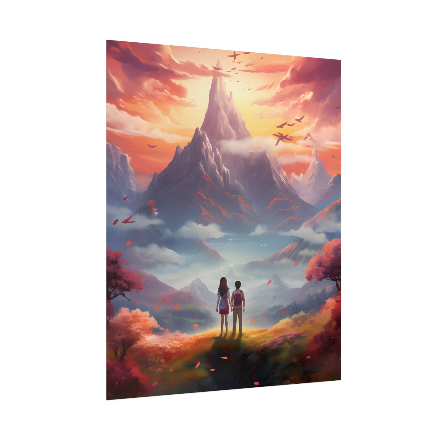 Peaceful Meadow: Children's Serene Moment - Poster
