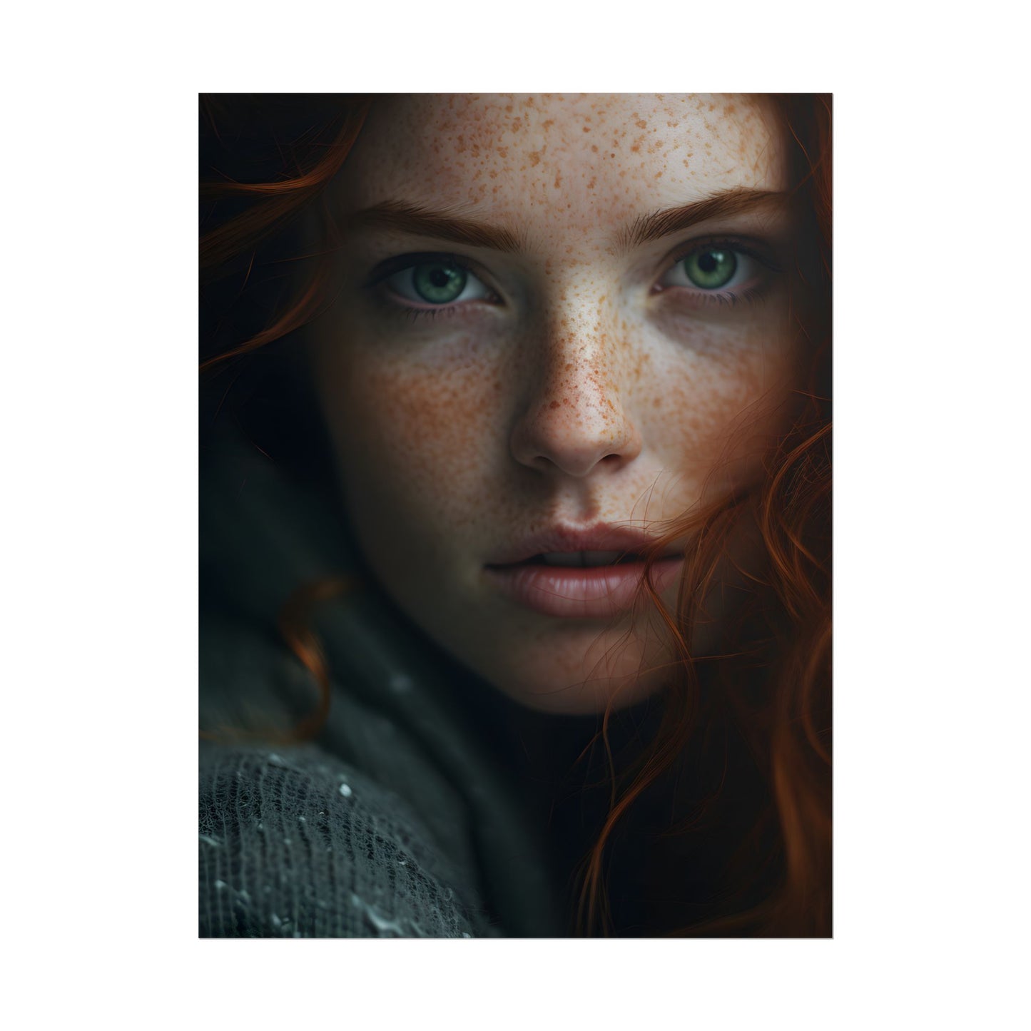 Red Beauty in Nature: Natural Portrait - Poster