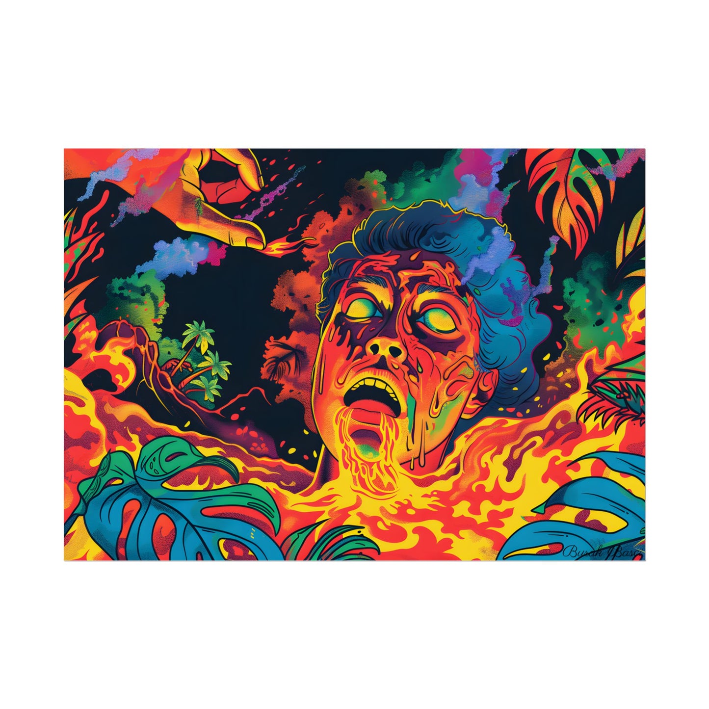 Whimsical Reading Moment: Cartoonish Illustration - Poster