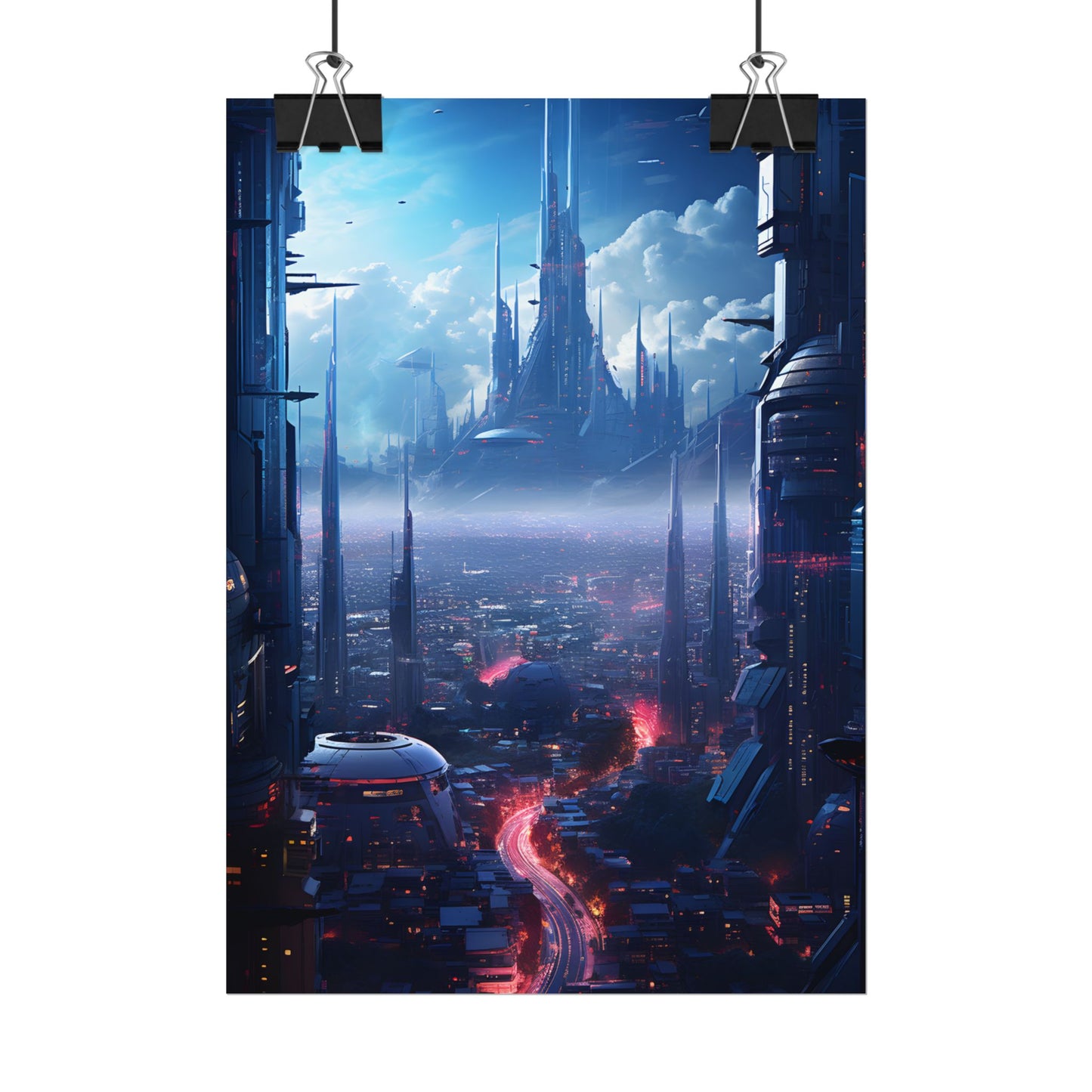 Cyberpunk Dystopia: Neon Cityscape Digital Artwork - Poster