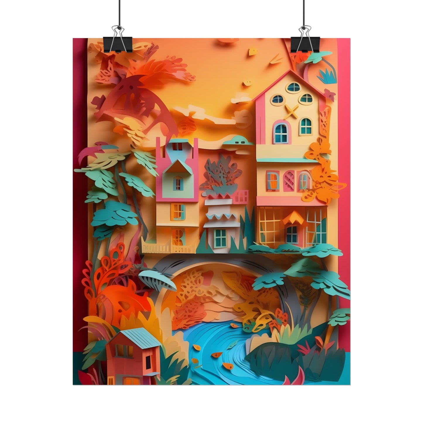 Whimsical Paper Quilling Illusion: Realistic Photograph - Poster