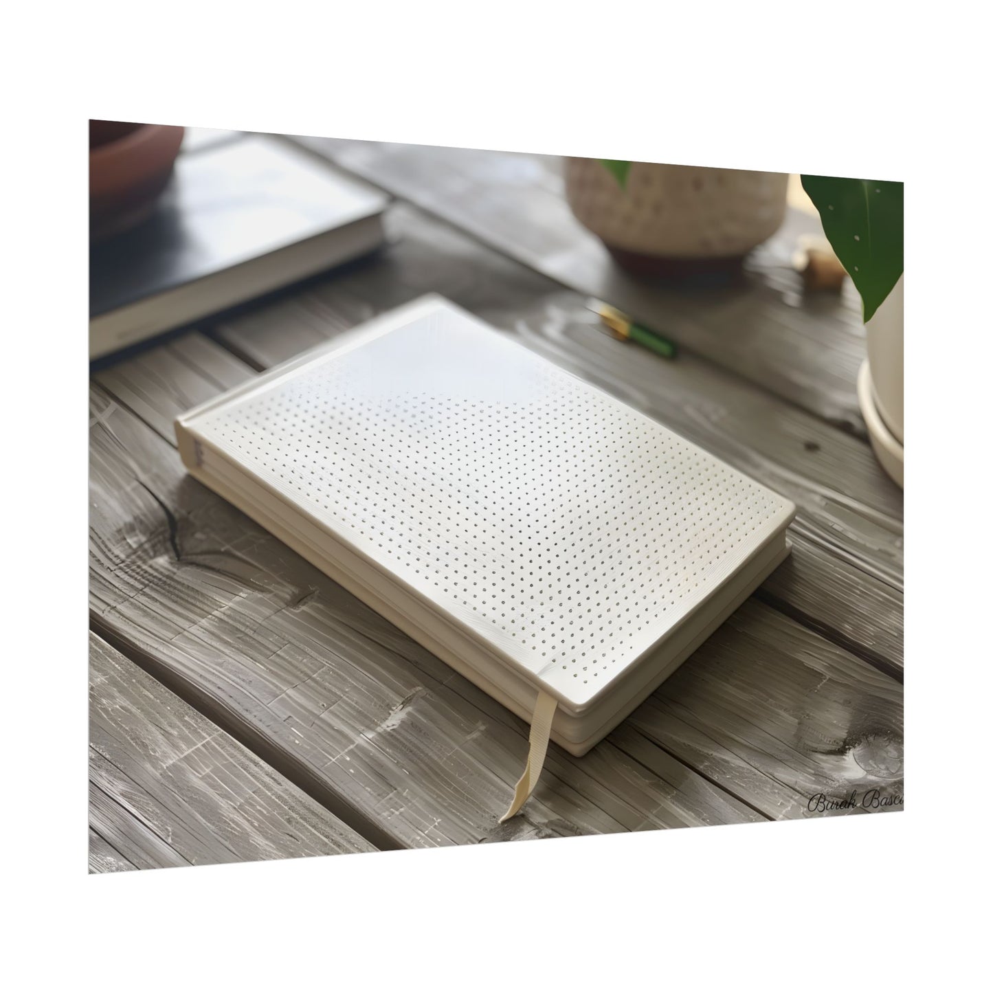 Minimalist Notebook: Embossed Dot Pattern Art - Poster