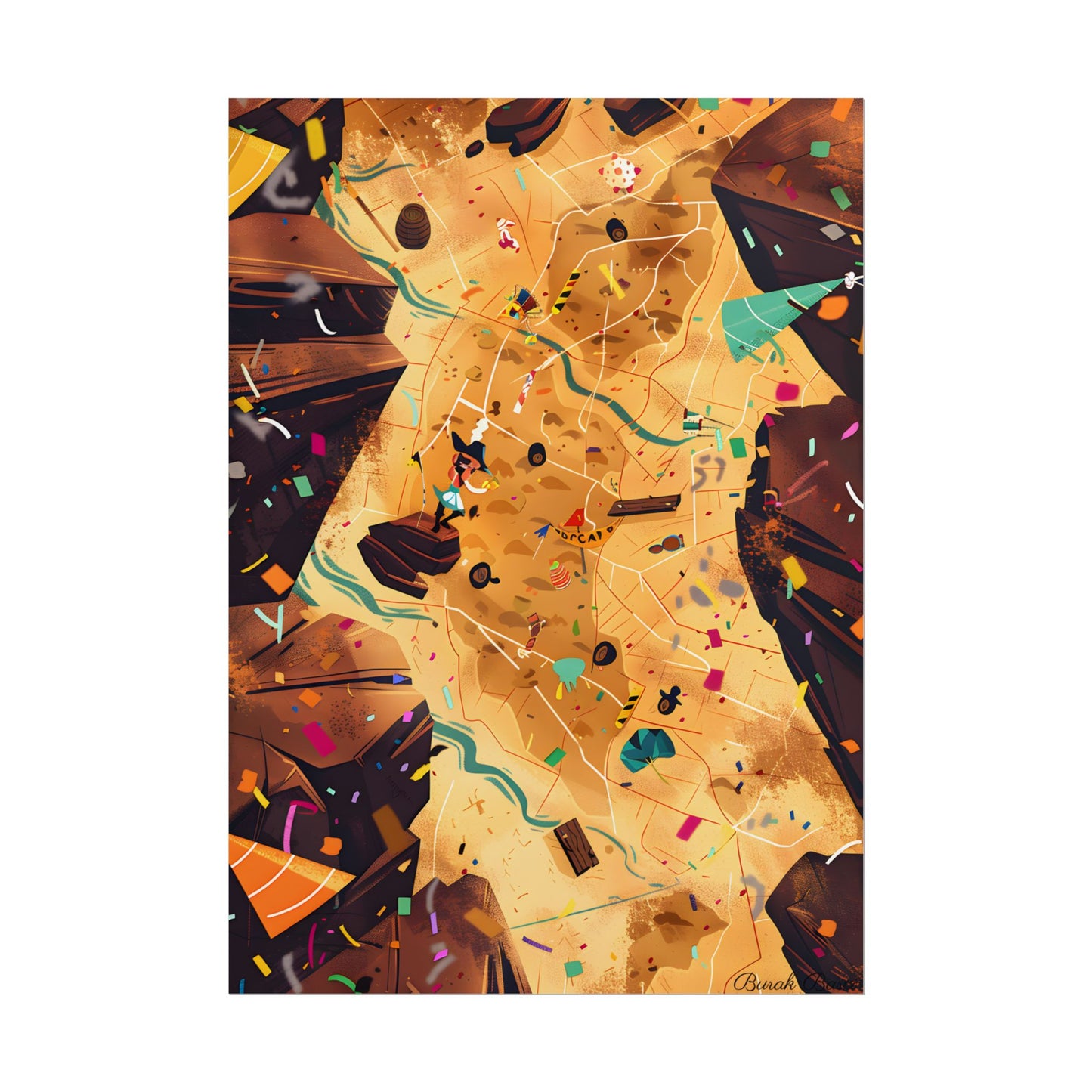 Whimsical Illustration: Classic Facial Features - Poster