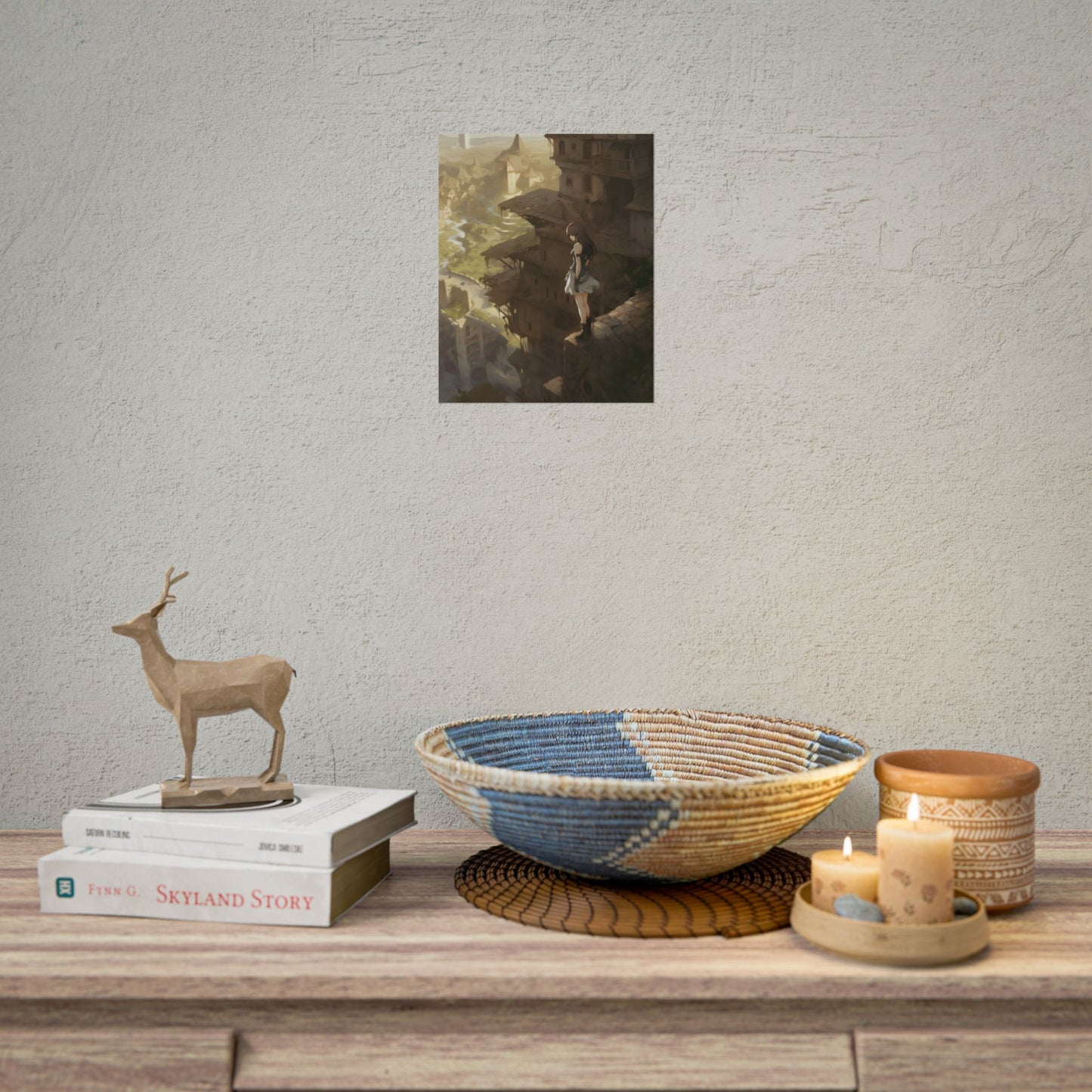 Anime Bird in Flight: Feathered Friend Soaring Through Air - Poster