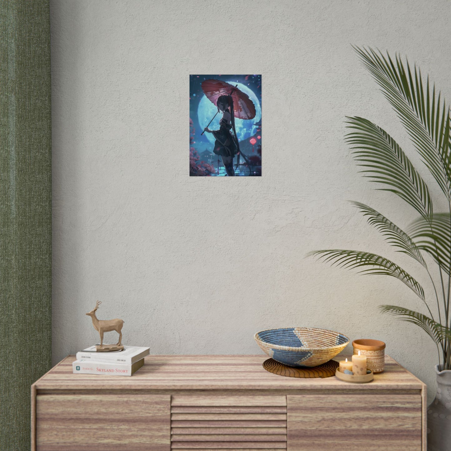 Anime Winter Girl: Gentle Snow Scene Art - Poster