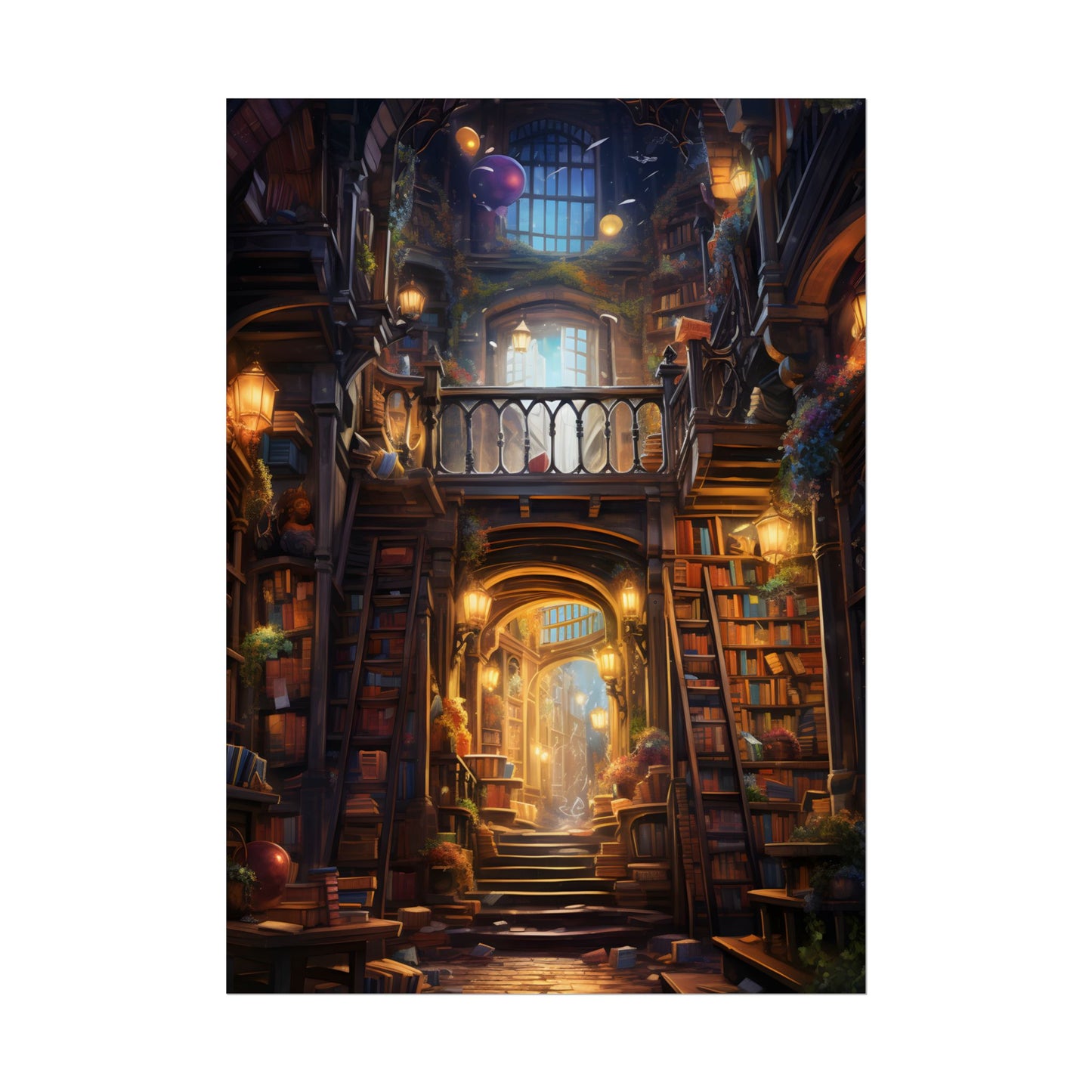 Cozy Magical Bookshop: Enchanting Artwork - Poster