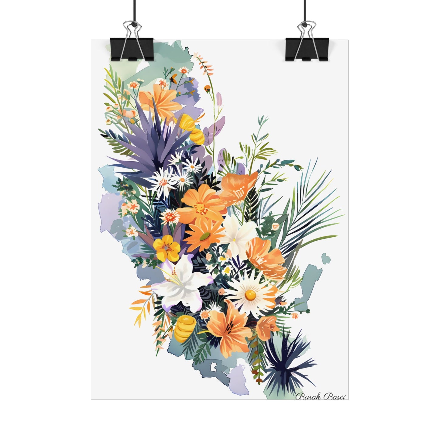 Whimsical Florida Map: Playful Art Illustration - Poster