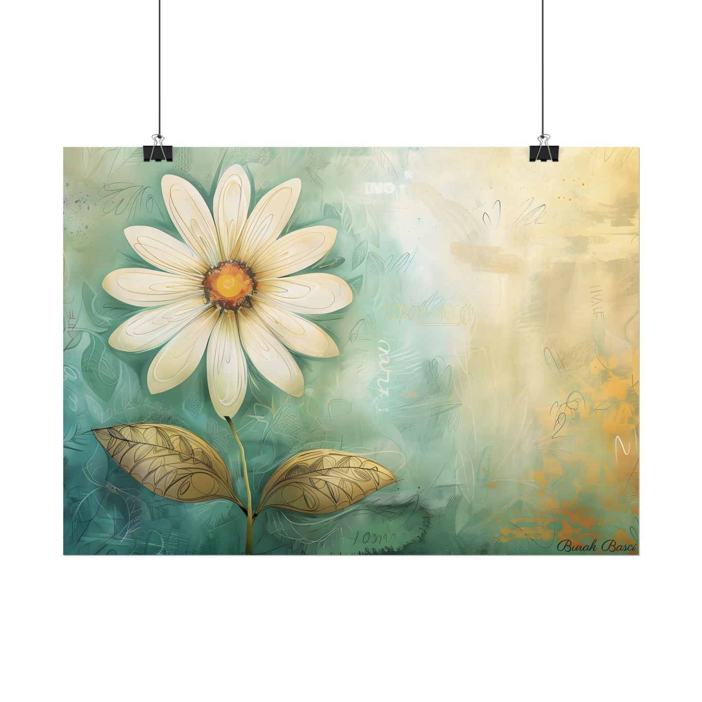 Whimsical Blooming Flower: Growth Mindset in Soft Pinks & Vibrant Reds - Poster