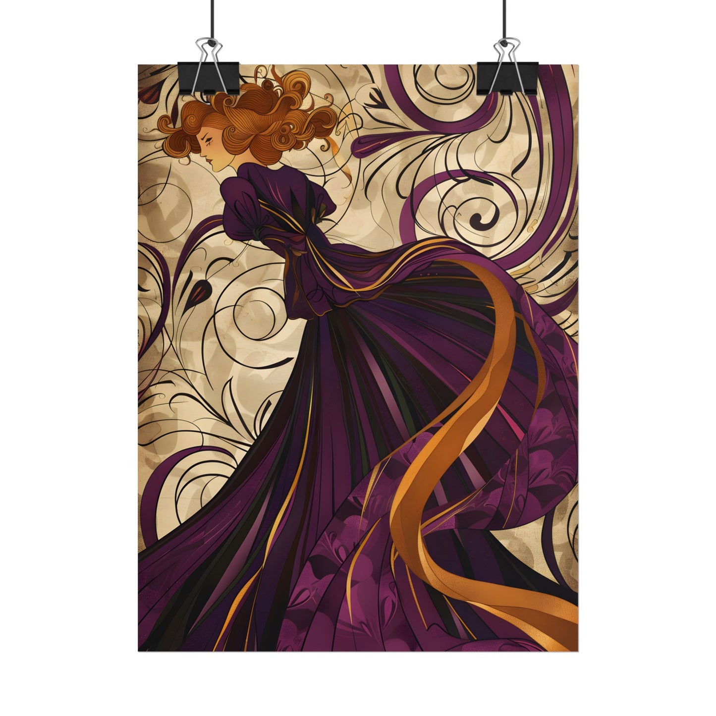 Art Nouveau Masterpiece: Elegant Geometric Design - Poster